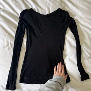 All Saints Sheer Black Long Sleeve Tee